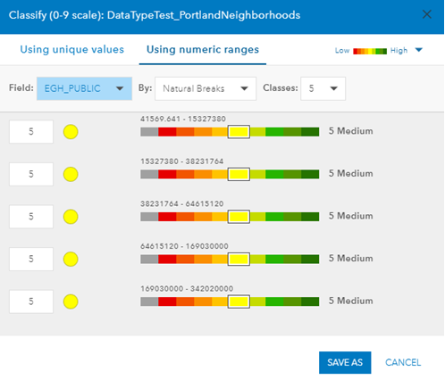 Classify dialog